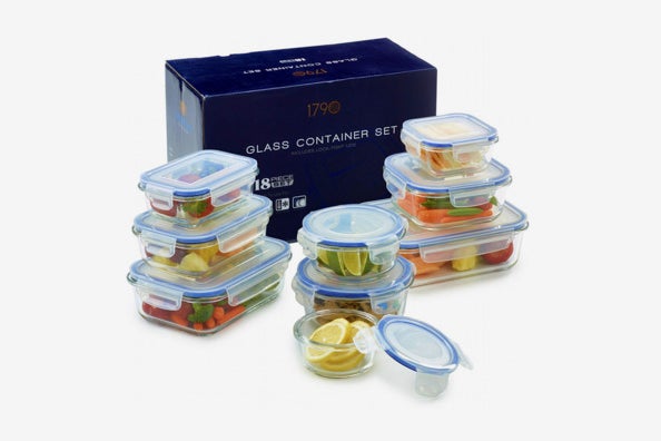 1790 18-Piece Glass Food Storage Container Set.